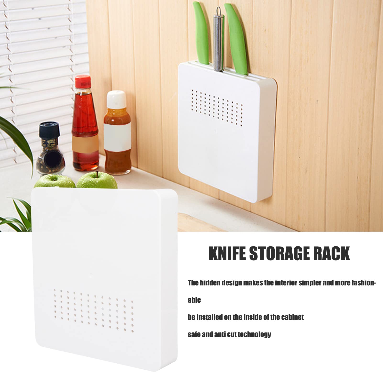 Hidden Knife Holder Prevent Injury Breathable Wall Mounted Knife Block for Home Kitchen