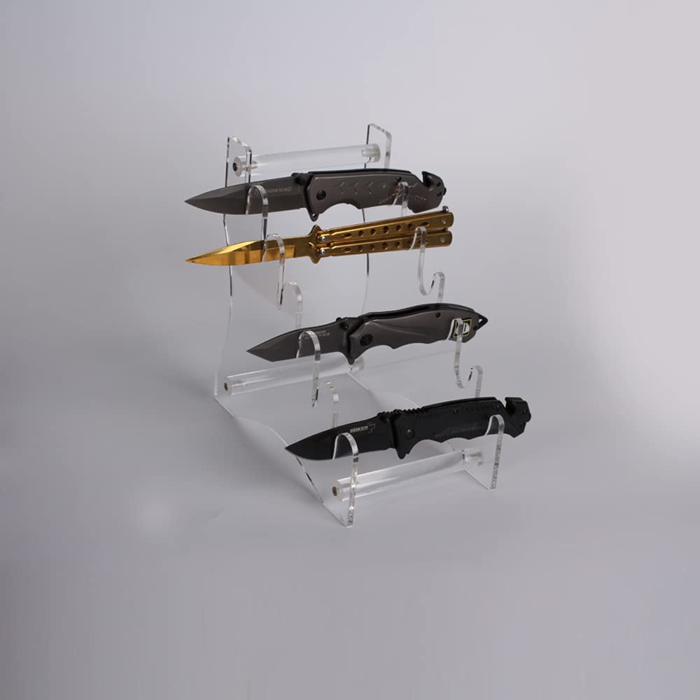 Dagger Rack Butterfly Knife Rack Knife Display Rack Knife Storage Rack Acrylic Desktop Display Rack EDC Mini Knife Rack (Transparent)