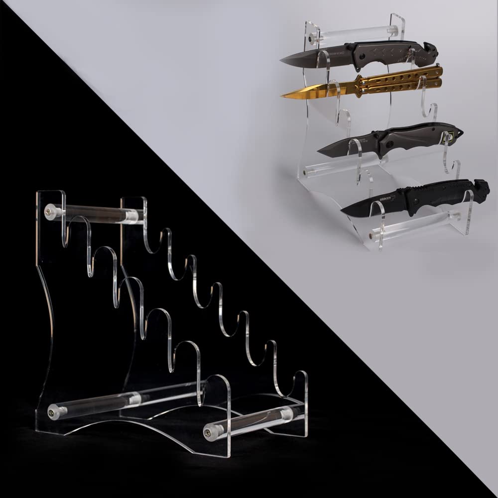 Dagger Rack Butterfly Knife Rack Knife Display Rack Knife Storage Rack Acrylic Desktop Display Rack EDC Mini Knife Rack (Transparent)