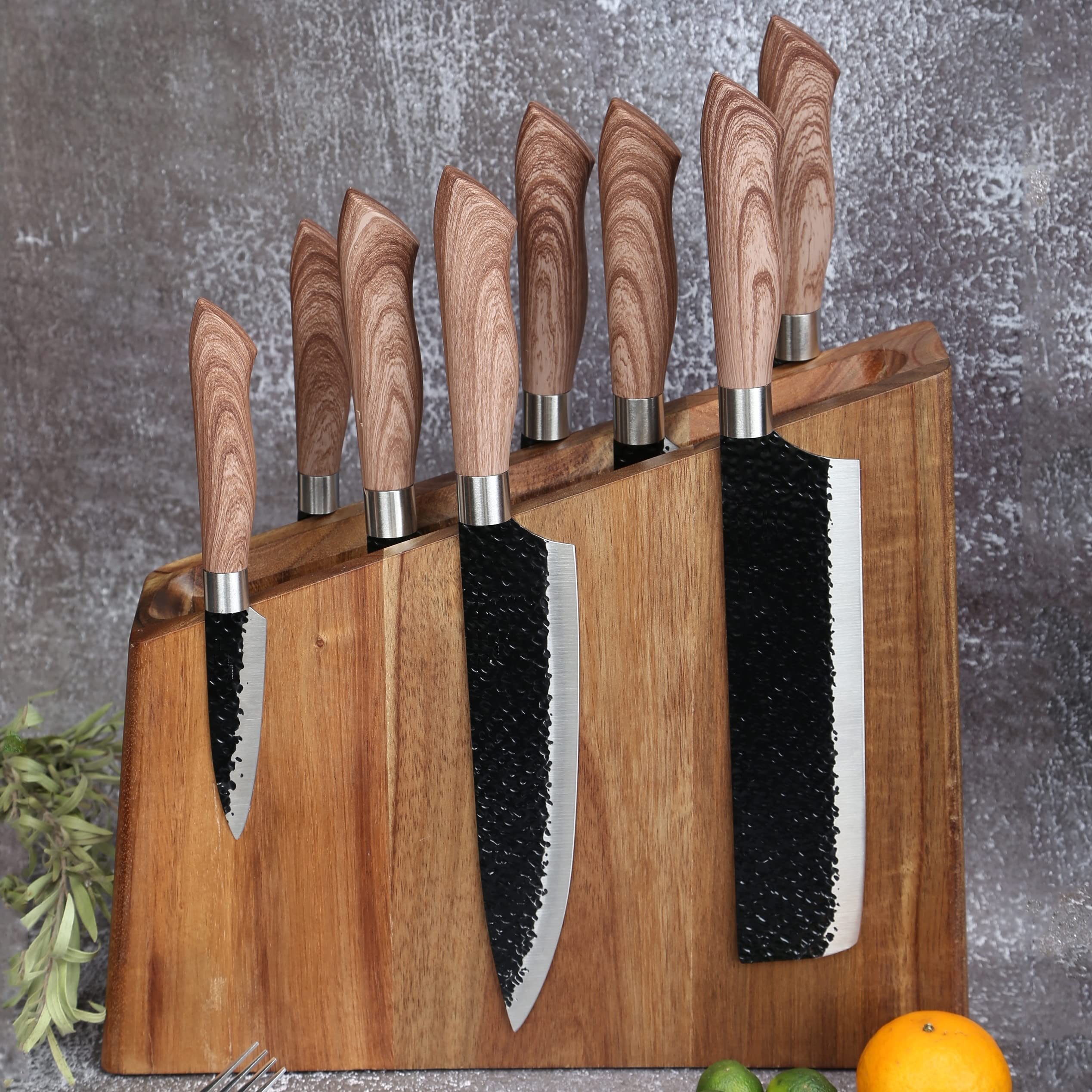 Azauvc Magnetic Knife Block,12-16 Knives Holder with Powerful Magnets,Knife Board Knife Strip Rack with Strong Magnet