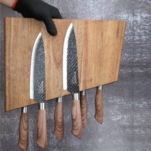 Azauvc Magnetic Knife Block,12-16 Knives Holder with Powerful Magnets,Knife Board Knife Strip Rack with Strong Magnet