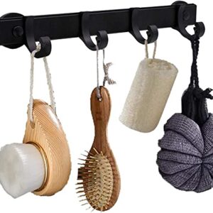 AUXPhome Magnetic BBQ Tool Rack, Universal Fridge Organizer Grill Cutlery Holder Towel Hanger - 4 Adjustable Rail Hooks Storage For Hanging Kitchen Utensils tongs,oven mitt,whisks,hand towel, etc.