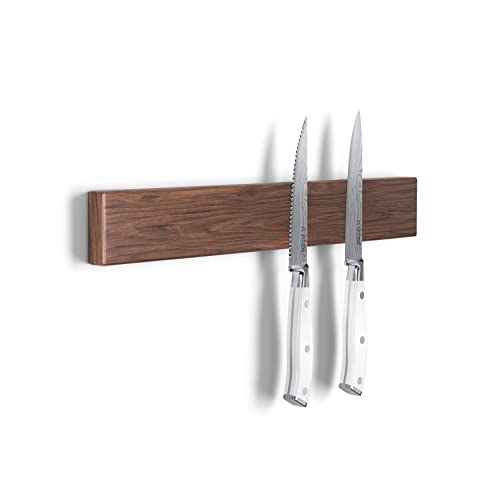 Yatoshi 14 Inch Walnut Magnetic Knife Strip — Multipurpose Use: Knife Holder, Knife Rack, Knife Strip, and Kitchen Utensil or Tool Holder