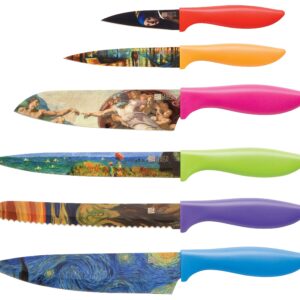 CHEF'S VISION Masterpiece Knife Set Bundled With BEHOLD Free Standing Magnetic Holder Bamboo