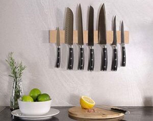 16" beechwood wall mounted magnetic knife strip by resinat