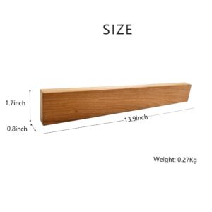Premium 14inch Magnetic Knife Strip, Wooden Knife Block, Made from Red Cherry Wood, Fit for Kitchen, Workshop, Bar, Wall-Mount,