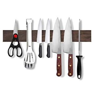 Walnut Wood Magnetic Knife Holder 16 inch Powerful Magnetic organizing kitchen Space-Saving- knifes - metal tools heavy duty strip