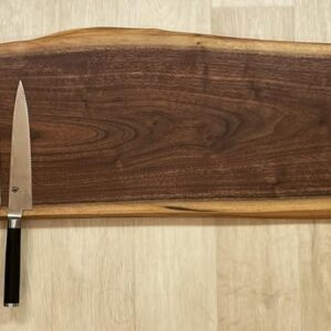 Gorgeous, Handcrafted Double Live Edge Dark Walnut Magnetic Knife Rack/Holder/Storage. 20" x 8”. Holds 10 Knives. Full Mounting Hardware.