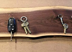 Gorgeous, Handcrafted Double Live Edge Dark Walnut Magnetic Knife Rack/Holder/Storage. 20" x 8”. Holds 10 Knives. Full Mounting Hardware.