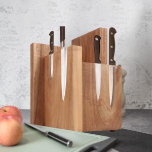 Uniharpa Home Kitchen Magnetic Knife Block, Knife Holder Magnetic Stands with Strong Enhanced Magnets & Anti Slip Feet, Multifunctional Storage Knife Holder.