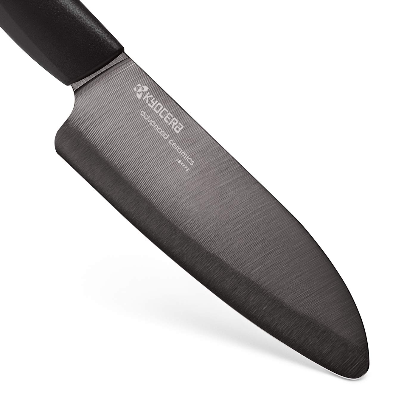 Kyocera Advanced Ceramic Revolution Series 5-1/2-inch Santoku Knife, Black Blade