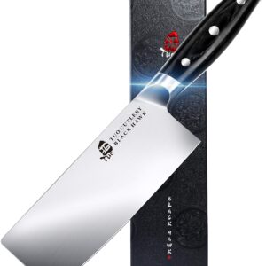 TUO Cleaver Knife - 7 inch Vegetable Meat Cleaver Knife - Chinese Cleaver - German HC Steel - Full Tang Pakkawood Handle - BLACK HAWK SERIES with Gift Box