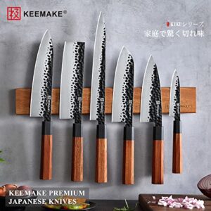 KEEMAKE Paring knife Japanese 4.5 inch Small Kitchen Knife, Forged Japanese 440C Stainless Steel Sharp Fruit Knife with Octagonal Wood Handle