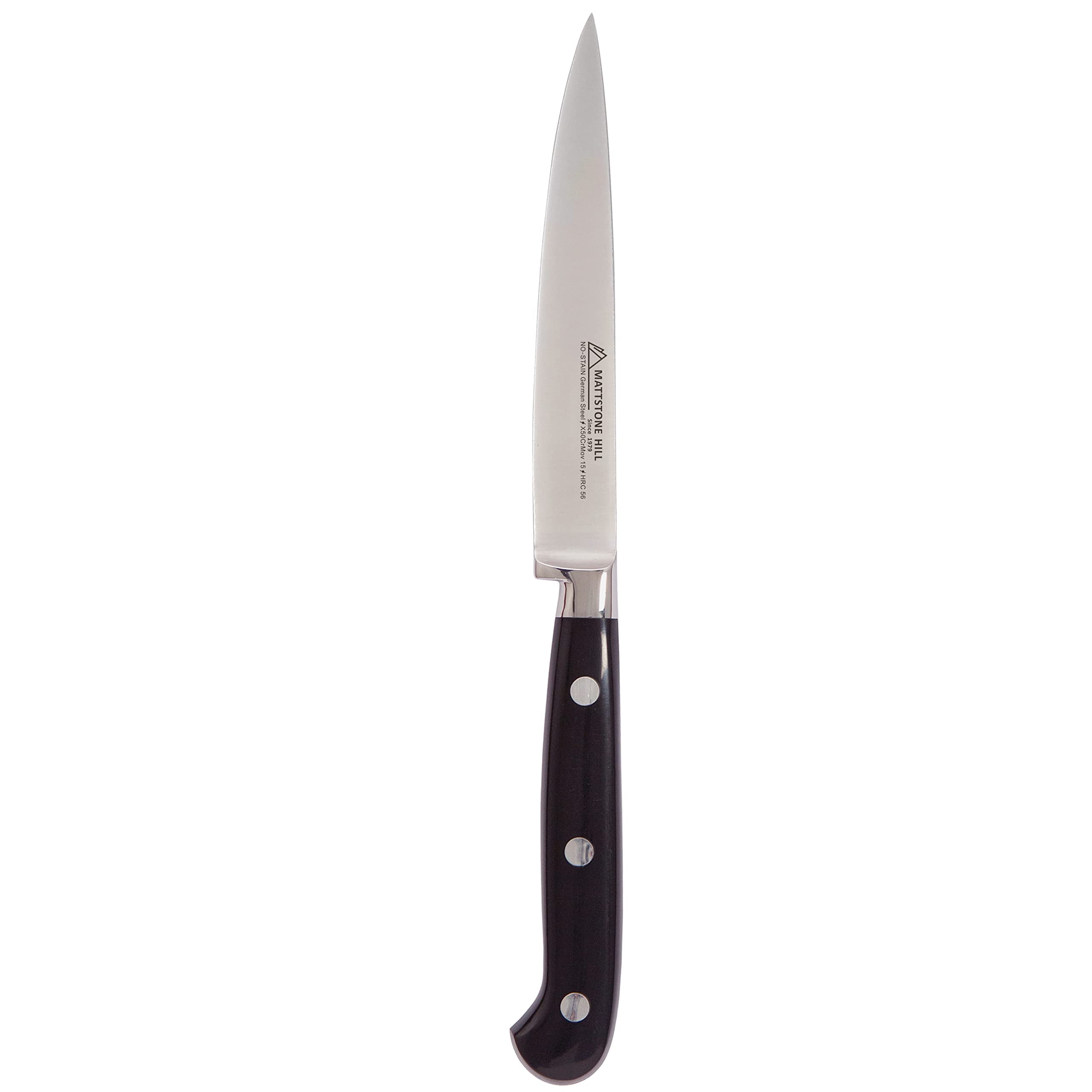 Kitchen Utility Knife - MATTSTONE HILL 4.3" Paring Knife, Vegetable Knife, German Steel, Triple Rivet Handle