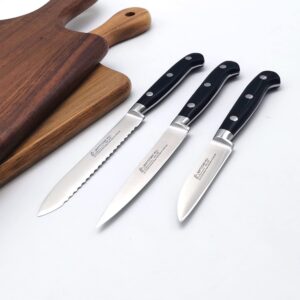 Kitchen Utility Knife - MATTSTONE HILL 4.3" Paring Knife, Vegetable Knife, German Steel, Triple Rivet Handle