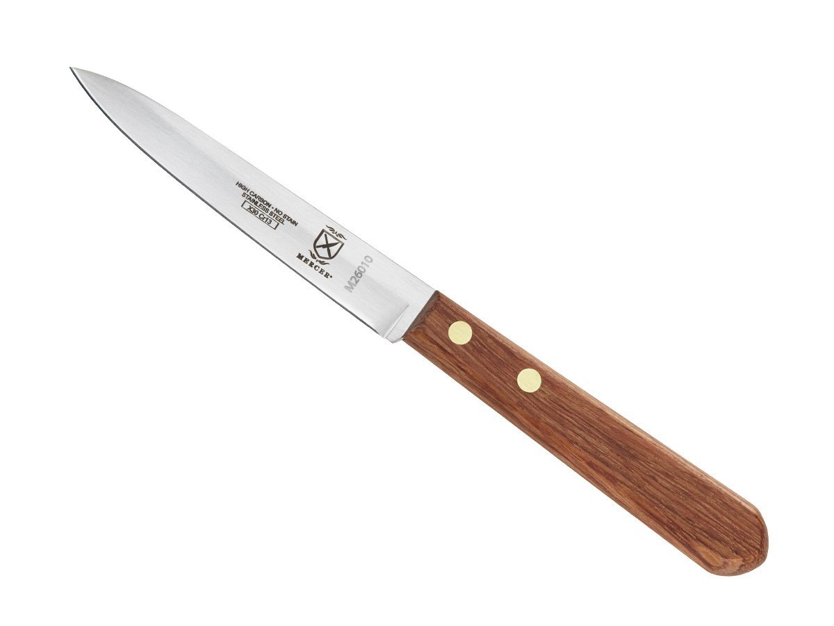 Mercer Culinary Praxis Paring Knife with Rosewood Handle, 3-1/2 Inch, Wood