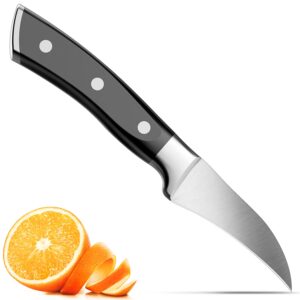 Paring knives, 2.5 cm beak beak fruit knife, vegetable knife made of German stainless steel, extremely hard sharp blade, hand-polished, ergonomic ABS handle