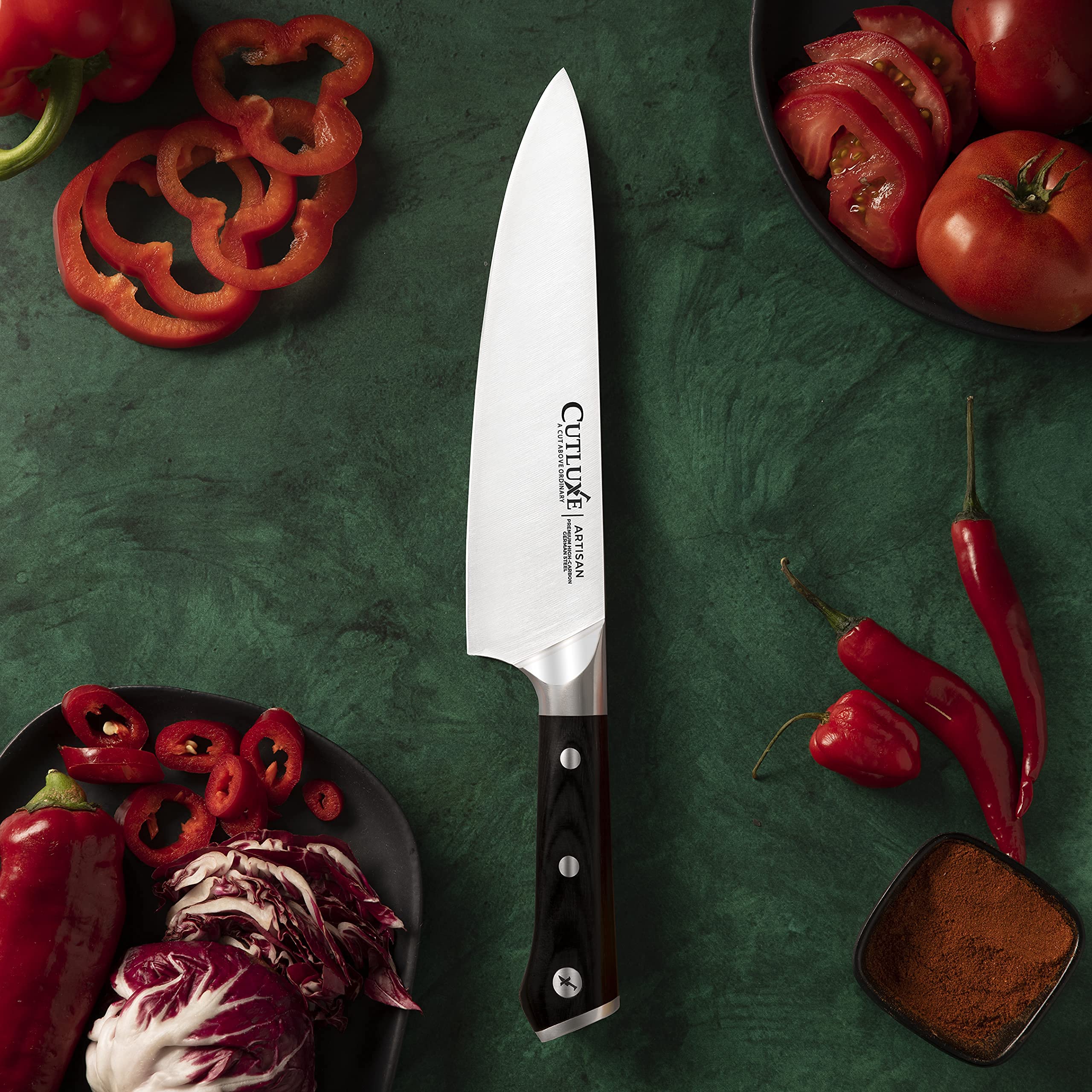 Cutluxe Paring Knife, Chef Knife & Utility Knife– Forged High Carbon German Steel – Full Tang & Razor Sharp – Ergonomic Handle Design – Artisan Series