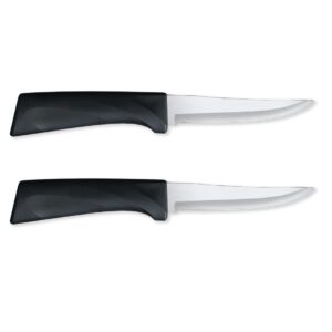 rada anthem series super parer paring knife stainless steel blade with ergonomic black resin handle, 9 inches, pack of 2