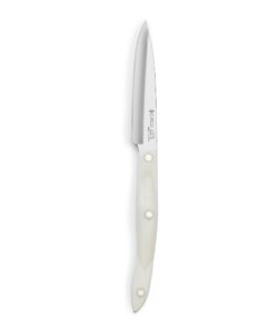 cutco model 2120 white (pearl) 4” paring knife with high carbon stainless straight edge blade and 5.5” handle