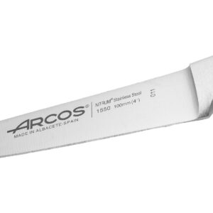 Arcos Paring knife 4 inches Nitrum Stainless Steel.Paring Knife for Peeling Fruits and Vegetables. Wooden Handle and blade 100 mm. Rust & Wear Resistant. Series Natura. Color Brown