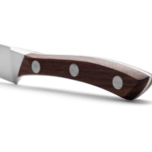 Arcos Paring knife 4 inches Nitrum Stainless Steel.Paring Knife for Peeling Fruits and Vegetables. Wooden Handle and blade 100 mm. Rust & Wear Resistant. Series Natura. Color Brown