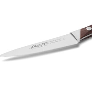 Arcos Paring knife 4 inches Nitrum Stainless Steel.Paring Knife for Peeling Fruits and Vegetables. Wooden Handle and blade 100 mm. Rust & Wear Resistant. Series Natura. Color Brown