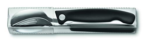 Victorinox Swiss Classic Paring Knife, Fork and Spoon Set Black 3 piece