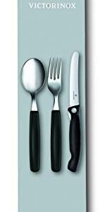 Victorinox Swiss Classic Paring Knife, Fork and Spoon Set Black 3 piece