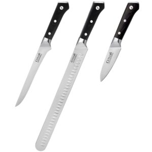 cutluxe boning knife, brisket knife & paring knife– forged high carbon german steel – full tang & razor sharp – ergonomic handle design – artisan series