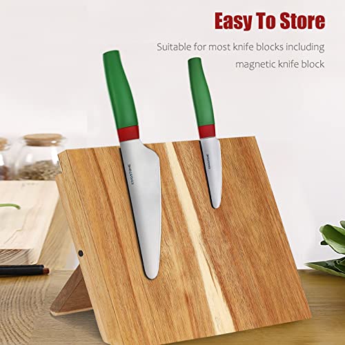 KINGSTONE Fruit Knife, 7 Inch Kitchen Knife & 3.3 Inch Paring Knife with Unique Round Head for Safe Use, High Carbon Stainless Steel with Gift Box