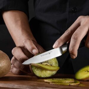 linoroso 4-Piece Classic Sharp German High Carbon Stainless Steel Chef Knife Set Kichen Knife Set, Includes 8'' Chef Knife, 7.5'' Chinese Cleaver, 7'' Nakiri Knife and 3.5'' Fruit Paring Knife