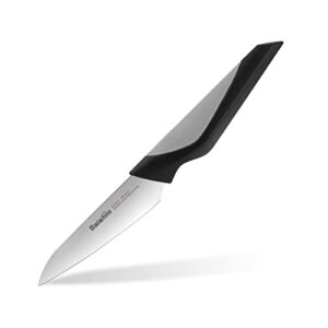 balamno paring knife, 4 inch kitchen knives for fruits and vegetables, german steel fruit knife tomato cutter with non-slip ergonomic grip, injection molding, ultra sharp
