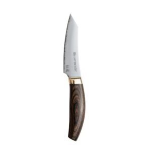 messermeister kawashima 3.75” paring knife - sg2 powdered steel, eco-brass bolster & walnut pakkawood handle - made in seki, japan