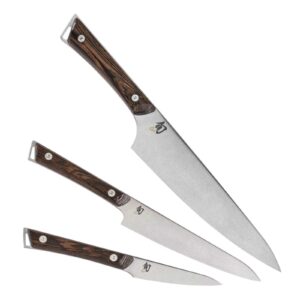 kanso shun 3pc 3.5" paring, 6" utiltiy & 8" cook's starter knife set