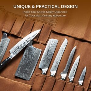 KYOKU Shogun Series Chef Knife + Paring Knife + Professional Chef Knife Roll Bag
