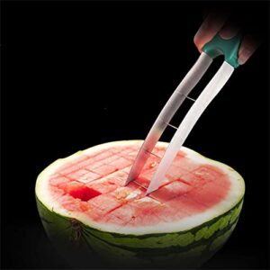 YBDXHA Cut Watermelon Artifact, Split, Eat, Dig, Dice, Cut into Cubes, 304 Stainless Steel Tools, Stainless Steel Watermelon Cutter with Non-Slip Handle