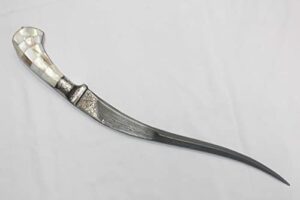 rajasthan gems armor cracker dagger knife damascus steel blade mother of pearl chip handle b276