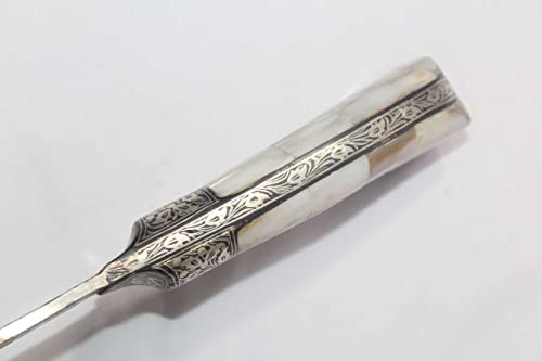 Rajasthan Gems Armor Cracker Dagger Knife Damascus Steel Blade Mother of Pearl Chip Handle B276