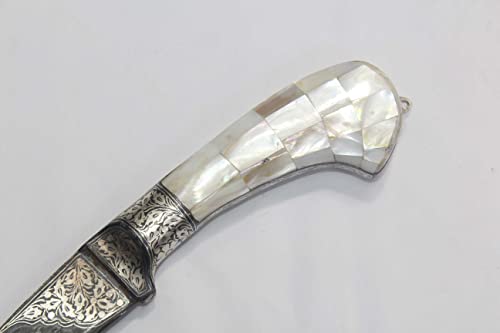 Rajasthan Gems Armor Cracker Dagger Knife Damascus Steel Blade Mother of Pearl Chip Handle B276