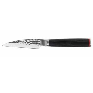 kotai high carbon stainless steel pakka paring knife with black pakkawood handle, 3.5-inches