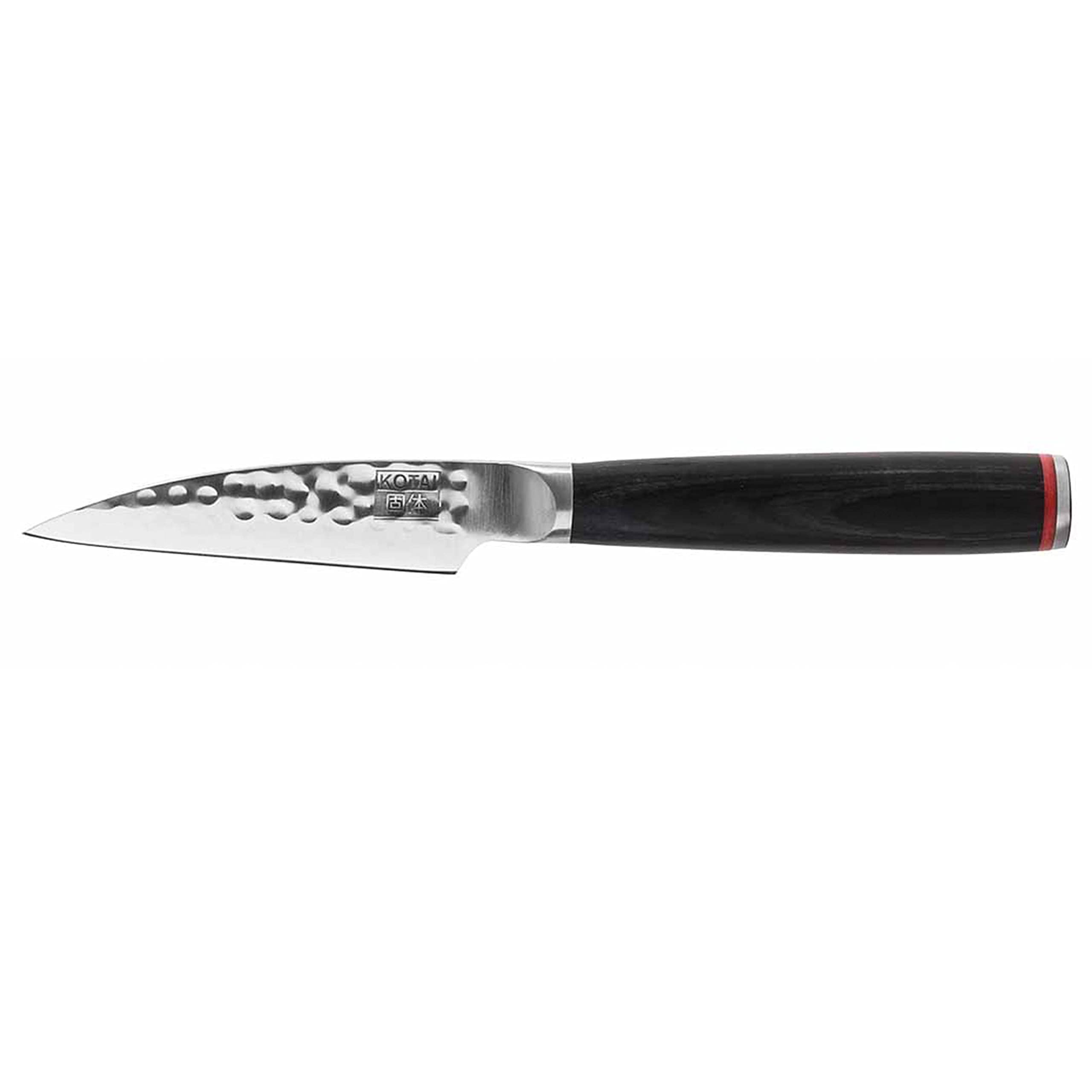 Kotai High Carbon Stainless Steel Pakka Paring Knife with Black Pakkawood Handle, 3.5-Inches