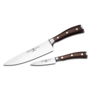 wusthof ikon blackwood 2pc prep / starter knife set - 8" cook's and 3.5" paring