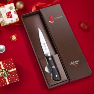 TUO Paring Knife 4 inch Peeling Knife Professional Fruit Knife German High Carbon Stainless Steel Kitchen Knife Ergonomic Pakkawood Handle with Gift Box-New Legacy Series