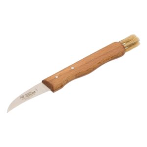 redecker mushroom knife with bristles, oiled beechwood handle, made in germany