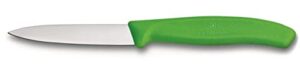 victorinox 3.25 inch swiss classic paring knife with straight edge, spear point, green