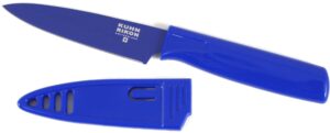 kuhn rikon 1 x blue nonstick paring knife with cover
