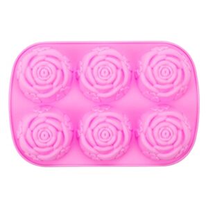 motzu 6 cavity rose flower silicone ice cube candy chocolate cake cookie cupcake baking soap mould