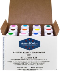 food coloring americolor student - kit 12 .75 ounce bottles soft gel paste colors