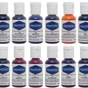 Food Coloring AmeriColor Student - Kit 12 .75 Ounce Bottles Soft Gel Paste Colors